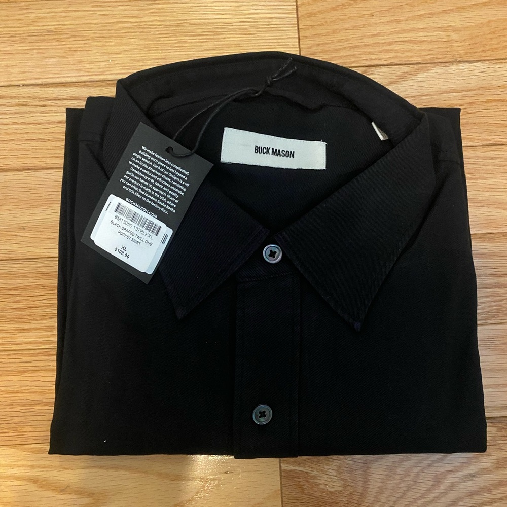 Buck Mason NWT Black Casual Button Down Shirt